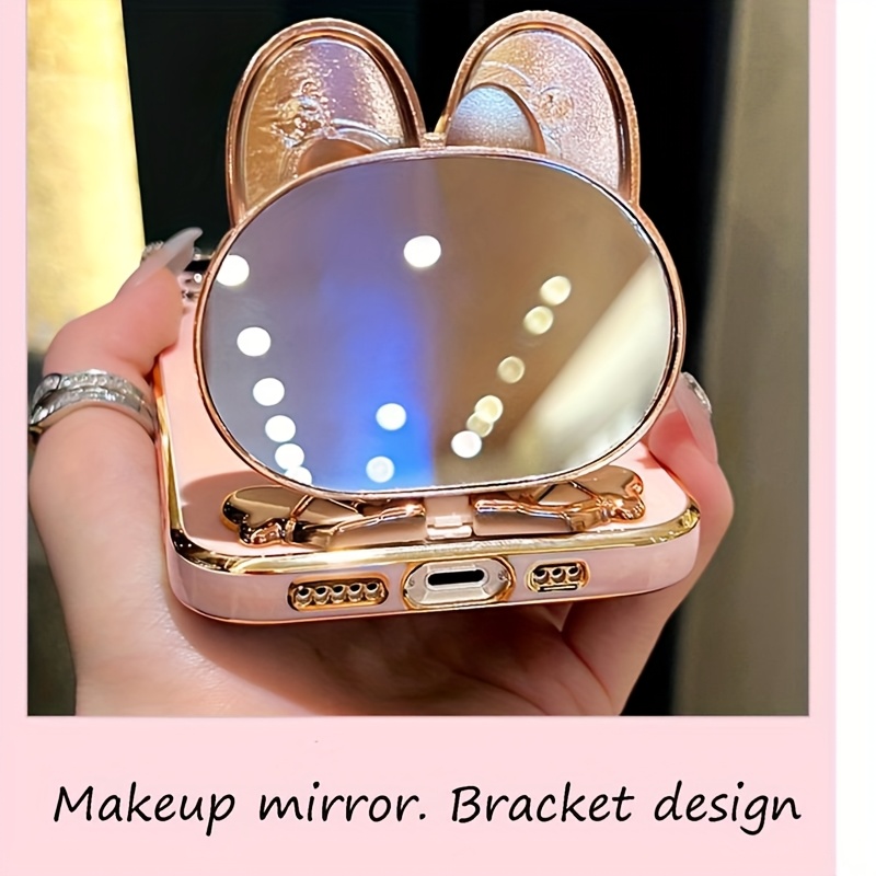 Phone Case - New Fashionable Phone Case Suitable for Iphone 11 12 13 14 15 16 16Pro 15Pro Max 16Plus Phone Case, Rabbit 3D Stand Ultra-Thin Electroplated Soft Phone Case Protective Case with Hand Chain - Image 4