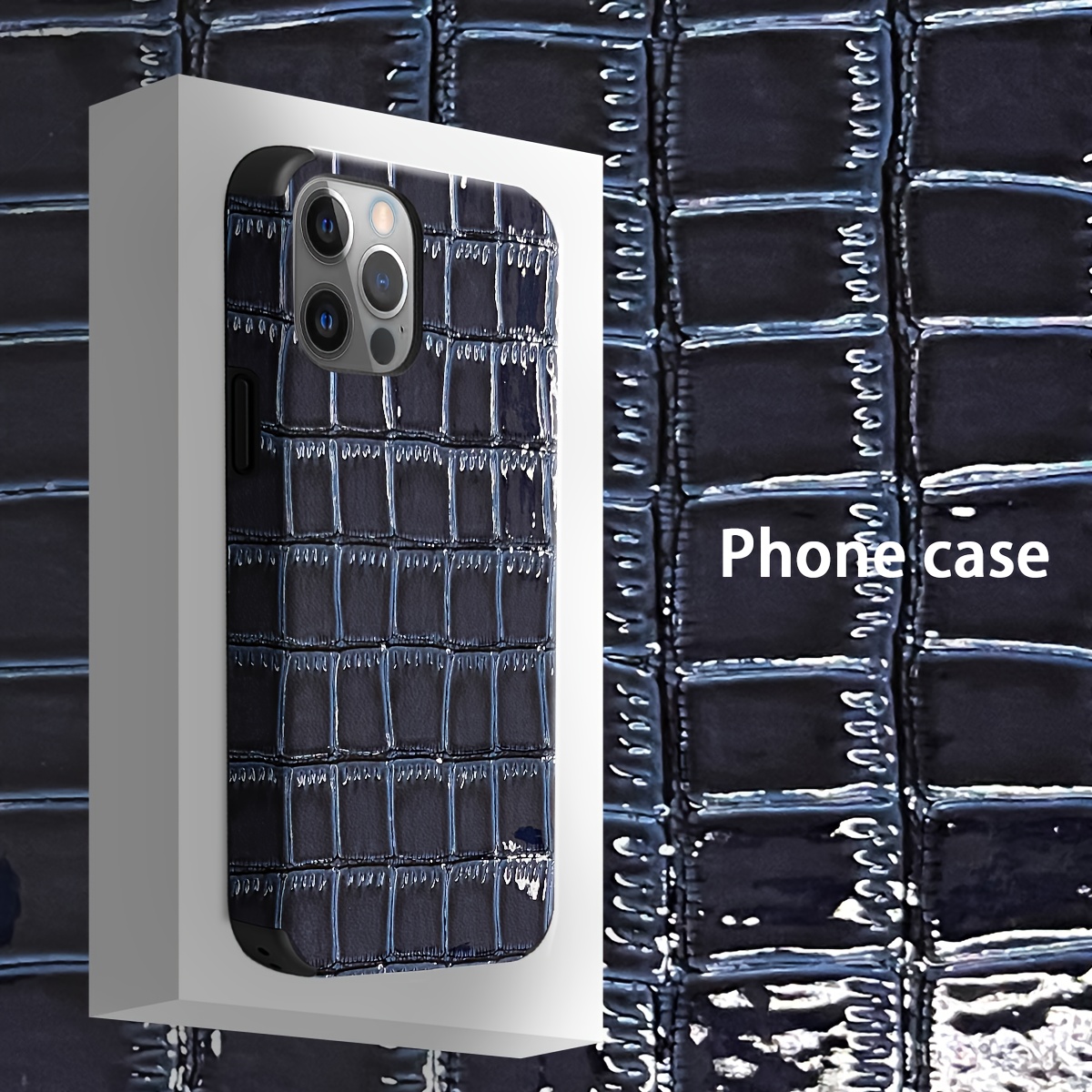 1pc of Glossy Crocodile Pattern Phone Case with Animal Design, Mirror Finish, Made of Synthetic Faux Leather, Shockproof And Sound-Transparent Design, Suitable for Iphone 17, Apple 16 Pro Max, for Iphone 11/12 Pro/13/14 Plus/15 Pro Max - Image 7