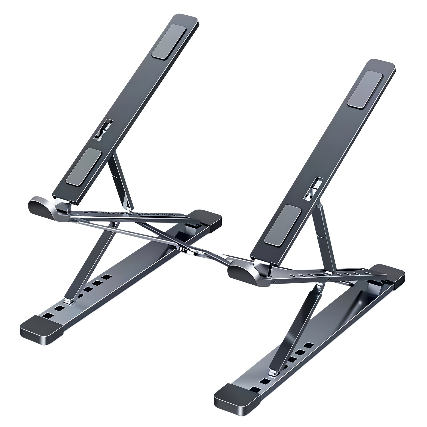 Metal Dual-Layer Laptop Stand, Foldable Portable Height Adjustable Notebook Riser Holder, Ergonomic Cooling Elevated Base Compatible with 10-15 Inch Laptops - Image 7