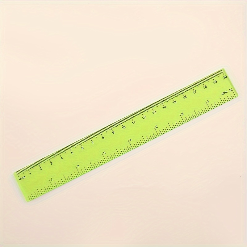 5pcs Set of Bright Color Transparent Plastic Rulers - Precise 8-Inch Measuring Tools for Students, Office, and Home Use - Durable, Easy-to-Read, Space-Saving Design