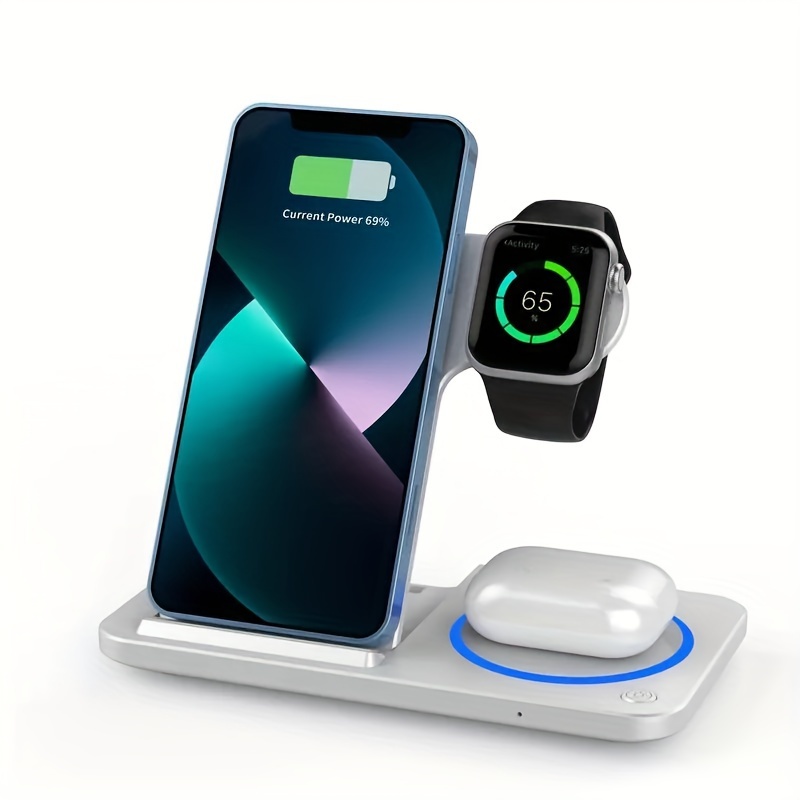 3 in 1 Foldable Wireless Charger, Fast Wireless Charging Station Stand Dock for Iphone 17/16/15/14/13/12/11/ Pro/Max/Mini/8/Plus/ X/XR/XS/X/SE, for Iwatch Ultra2/Ultra/9/8/7/6/ 5/4/3/2/1/SE, for Airpods 3/2/Pro2/Pro - Image 5