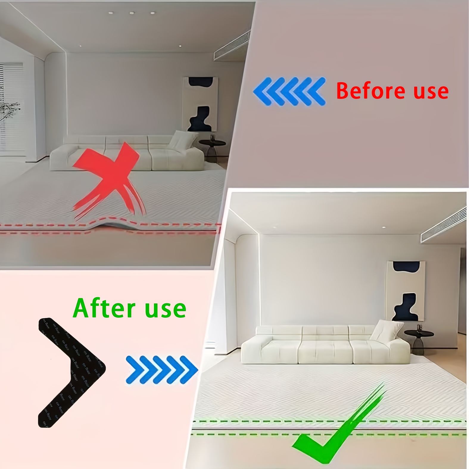 12/24pcs of Reusable, Non-Marking Carpet Anti-Slip Stickers, Suitable for Carpets, Bed Sheets, Mattresses, Sofa Cushions, And Other Items That Need to Be Secured to Prevent Slipping. This Washable Adhesive Tape Is Ideal for Area Rugs
