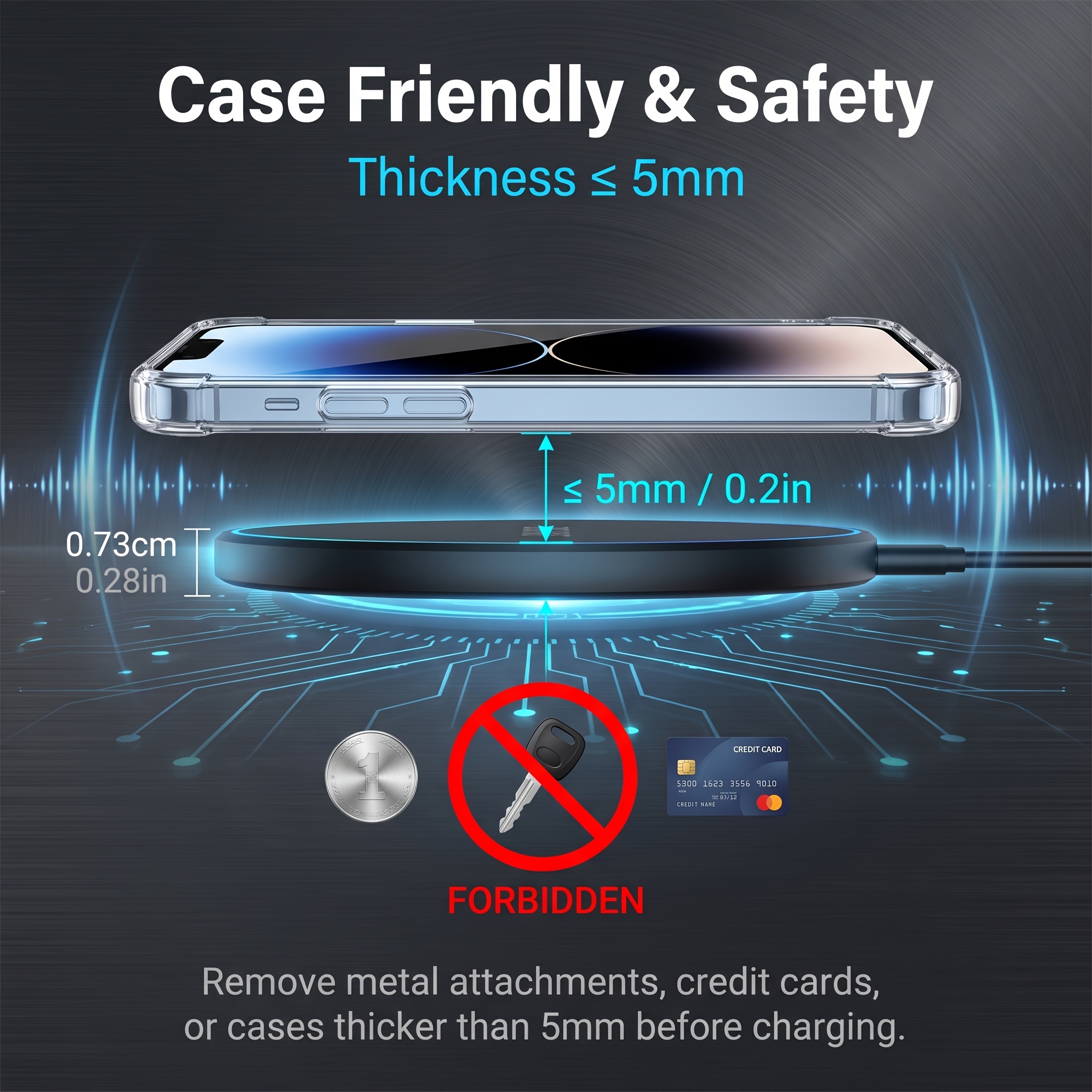 15W Wireless Charger, Suitable for Iphone 17 16 15 14 13 12 11 Pro Max, Other Phones, Inductive Wireless Charging Board, USB Type-C, Very Suitable for Office, Home, Travel, Black And White, Exquisite And Compact, Round And Lightweight Design