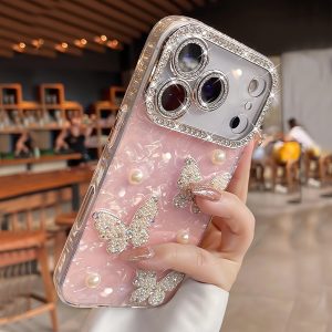 Phone Case: Luxury 3D Butterfly Heart Phone Case Compatible with iPhone 17 Pro Max/17 Pro/17 Air/17/16 Pro Max/16/16 Pro/16 Plus/15/15 Pro Max/15 Pro/15 Plus/11/12/13/14 Pro Max/11 Pro/11 Pro Max/12 Pro/12 Pro Max/13 Pro/13 Pro Max/14 Pro/14 Pro