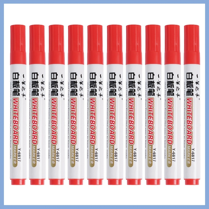 10 Erasable Whiteboard Pens, Large Capacity, for Teachers, Blackboard, Drawing Board, Black And Colored, Easy to Erase - Image 3