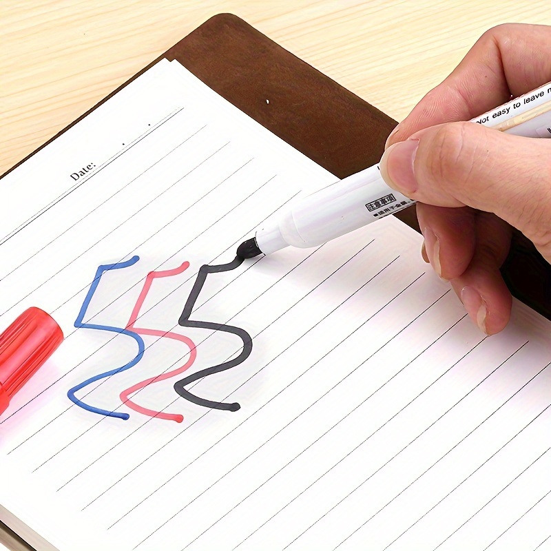 10 Erasable Whiteboard Pens, Large Capacity, for Teachers, Blackboard, Drawing Board, Black And Colored, Easy to Erase - Image 8