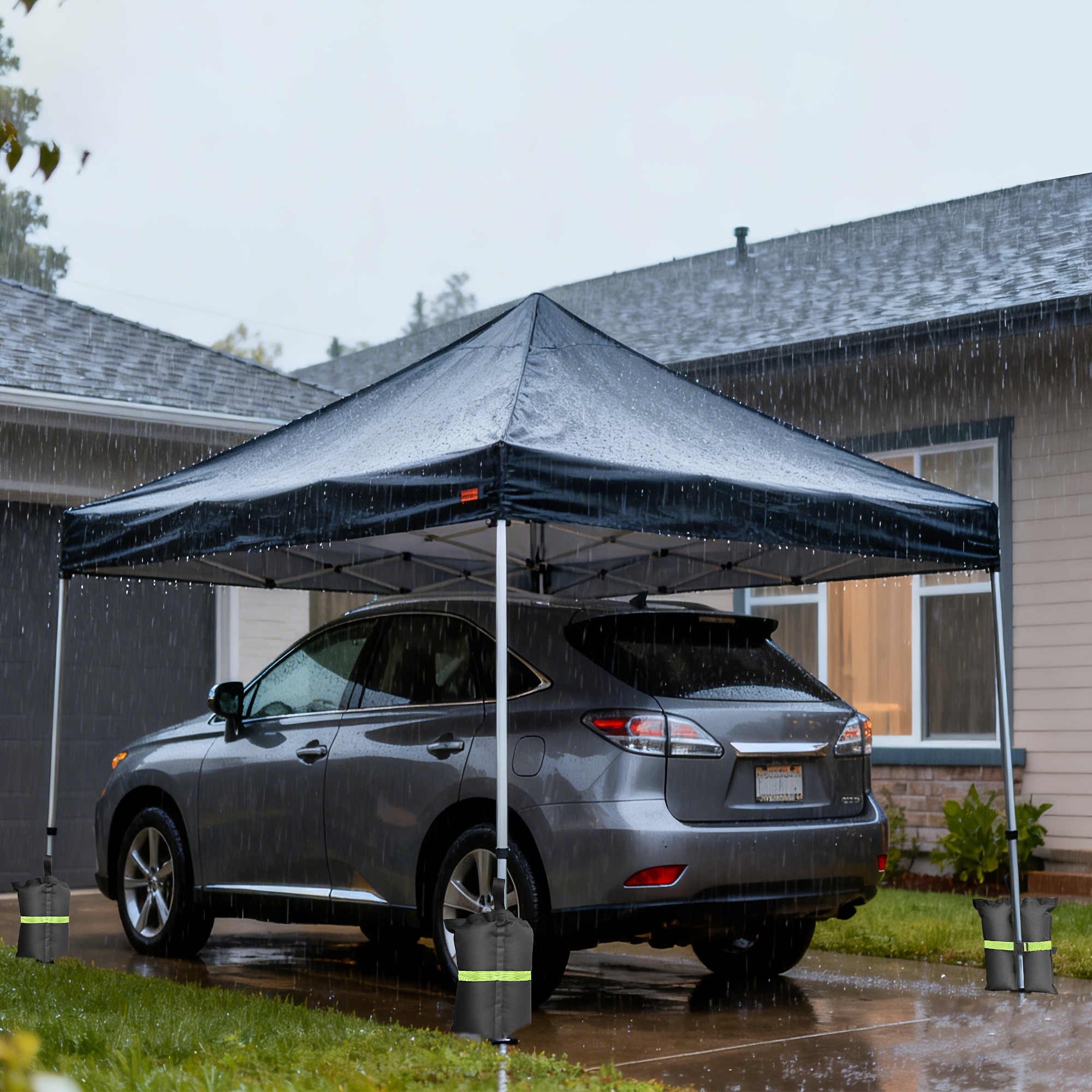 4pcs Heavy Duty Gazebo Weights Suitable for Pop Up Tents, Patio Umbrellas, Trampoline Canopy & Sand Bags - 600D PVC Sand Fillable Bags for Outdoor Stability, Windproof Anchors for Sun Shelter, Tent, for Use (No Revision)