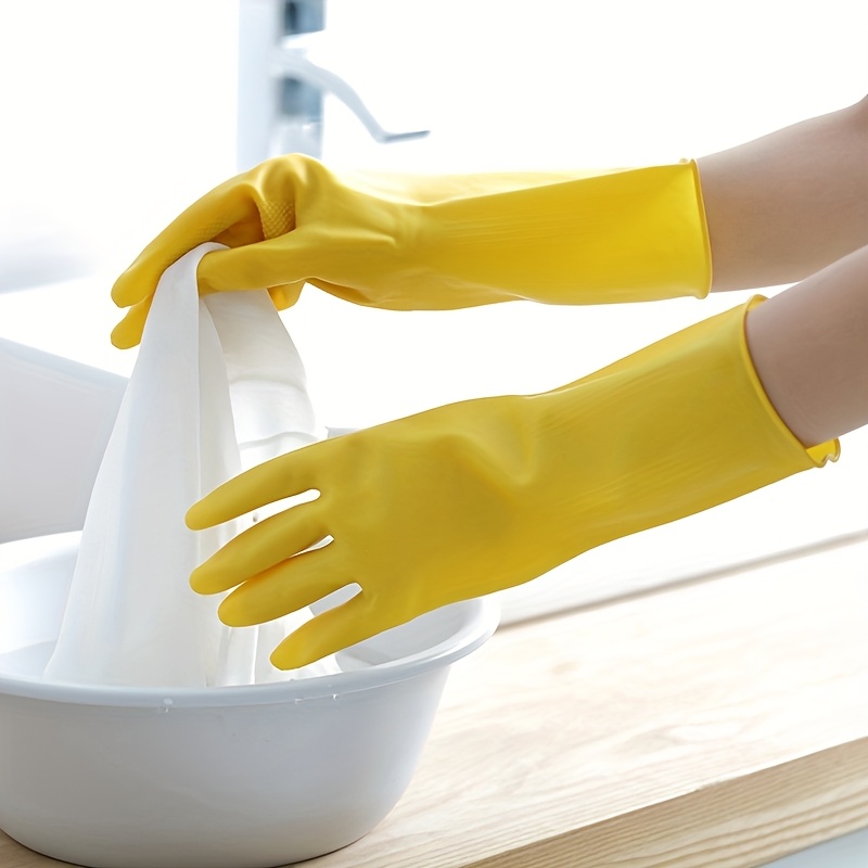 8 Yellow Dishwashing Gloves Comfortable And Durable, Very Suitable for Kitchen, Bathroom And Outdoor Cleaning, Very Suitable for Efficient Dishwashing And Surface Cleaning, Dishwashing Gloves | Yellow