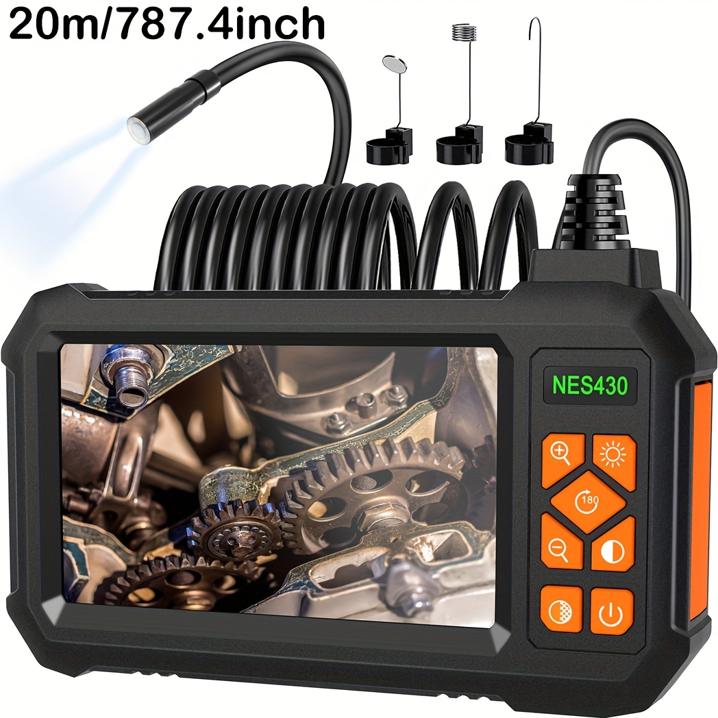 1pc 1/5/10/20M Inspection Endoscope Camera with Light, 1080P HD Borescope Camera with Light, 4.3" IPS Screen, IP67 Sewer Camera Borescope, Semi-Rigid Cord Drain Pipe Camera Cool Gadgets Tool - Image 7