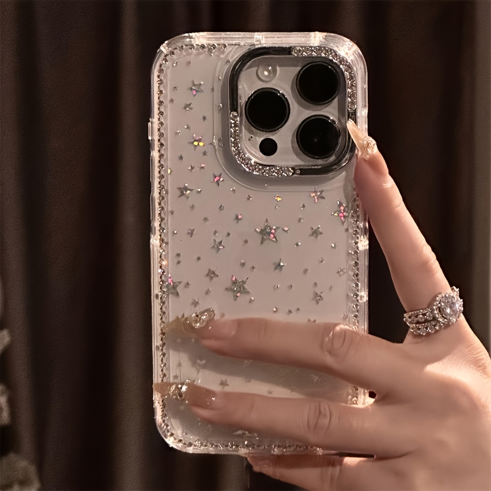 Phone Case: Luxury Rhinestone Fashion Phone Case, Sparkling Crystal Border Starry Transparent Drop-Proof Case, Suitable for iPhone 17 Pro Max, 17 Air, 16, 15, 14, 13 Pro Max. Christmas Gift, New Year's Gift, Easter Gift, Halloween Gift, for Friends - Image 5