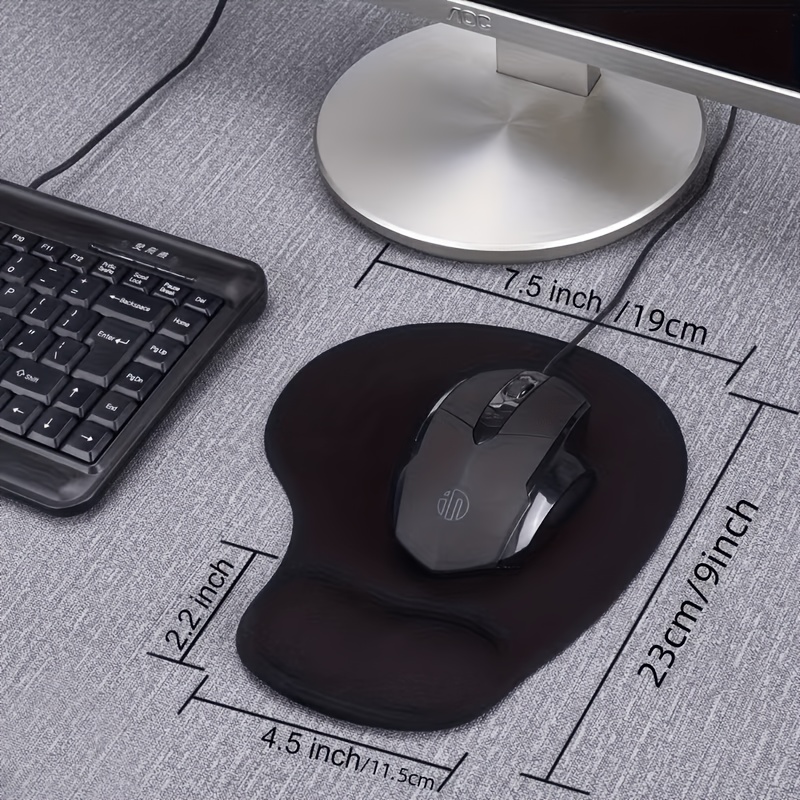 3pcs Set (1 Mouse Pad + 2 Keyboard Riser Stands), Wrist Support Mouse Pad for Office & Computer Use, Thin Sponge Wrist Rest, Anti-Slip, Wear-Resistant, Skin-Friendly Comfortable Mouse Wrist Cushion - Image 3
