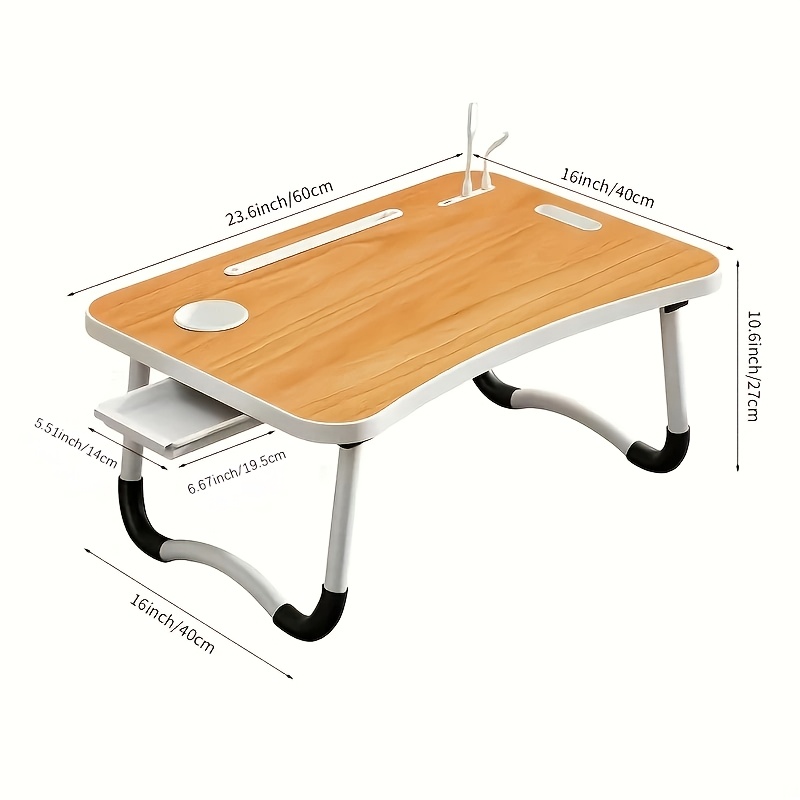 Extra Large Portable Laptop Folding Desk - Study Table, Sturdy and Durable, Ideal for Reading, Writing, and Eating on Beds, Sofas, and Floors. Multi-functional Tray Stand, Bed Table, Laptop Desk, No Assembly Required, Perfect Holiday Gift