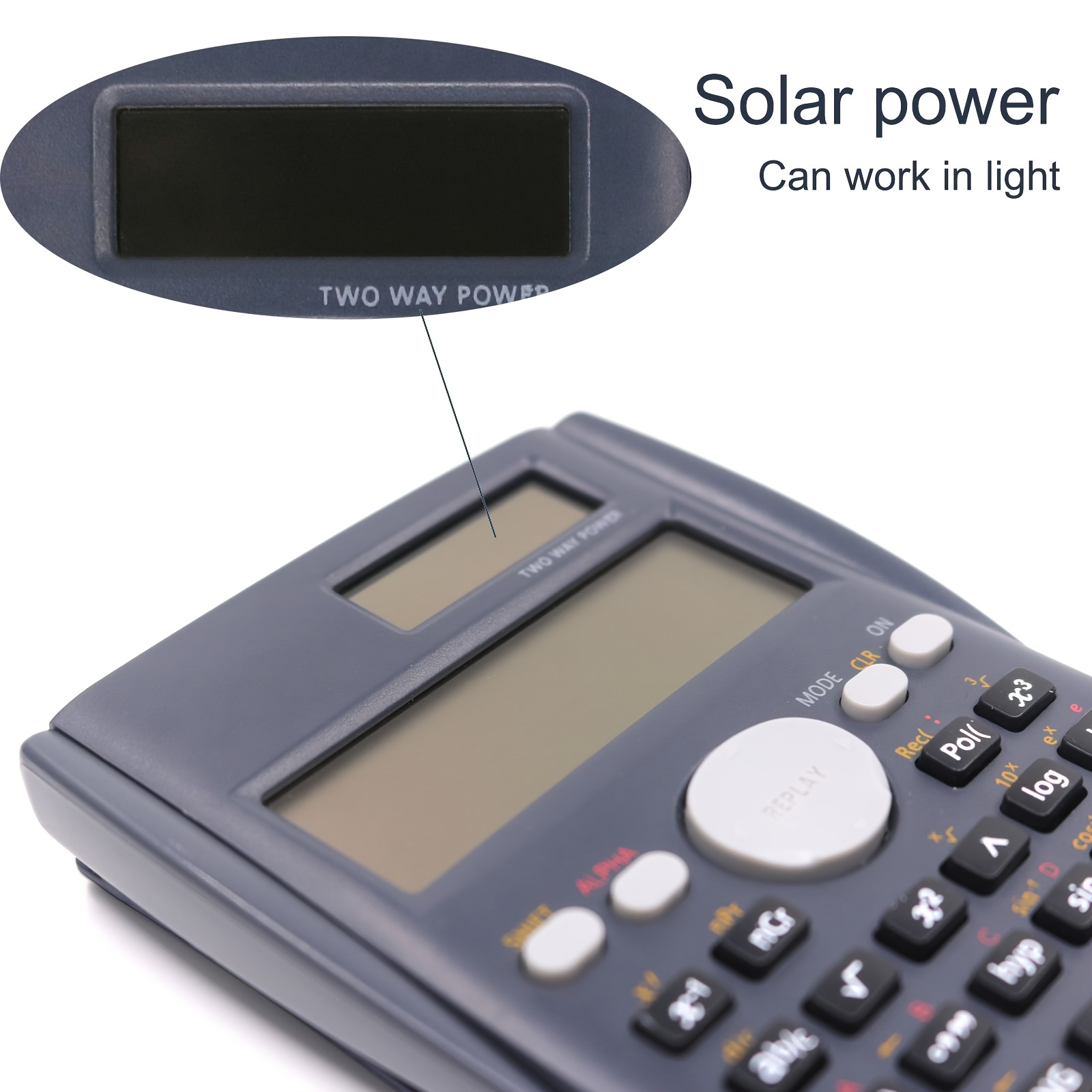 Scientific Calculator - 85MS Solar-Powered - with 2-Line LCD Display, Fraction & Statistical Calculations - Trigonometry & Logarithmic Functions for School, College, High School, Engineers & Math Students - Image 3