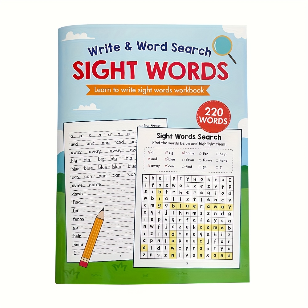 A 32-Page, Mixed-Color Paper Learning Book with 220 Common Words, Including Word Search Games, Suitable for Learning Activities, Home Education Supplies, And Christmas Gifts - Image 5