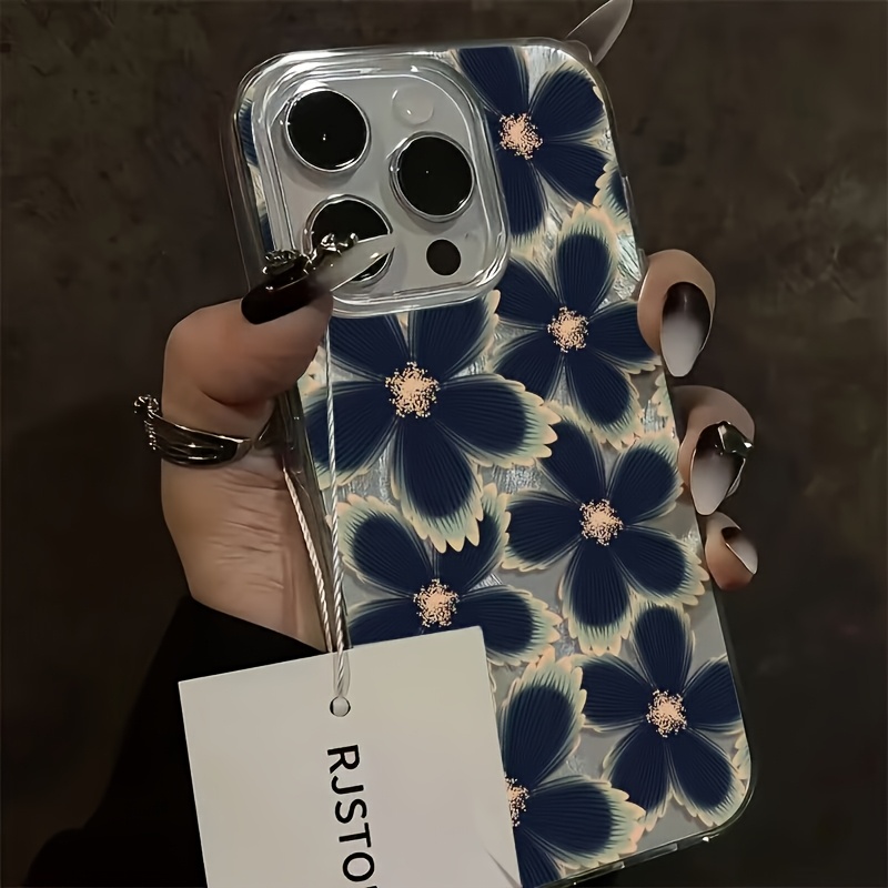 Phone Case - Phone Case Premium Feather Case, Adorned with Black And Purple Floral Pattern Suitable for 16/16Plus/16Pro/16Promax/15/15Plus/15Promax/14/14Plus/14Pro/14Promax, 13/13Pro/13Promax, 12/12Pro/12Promax, 11/11Pro Max