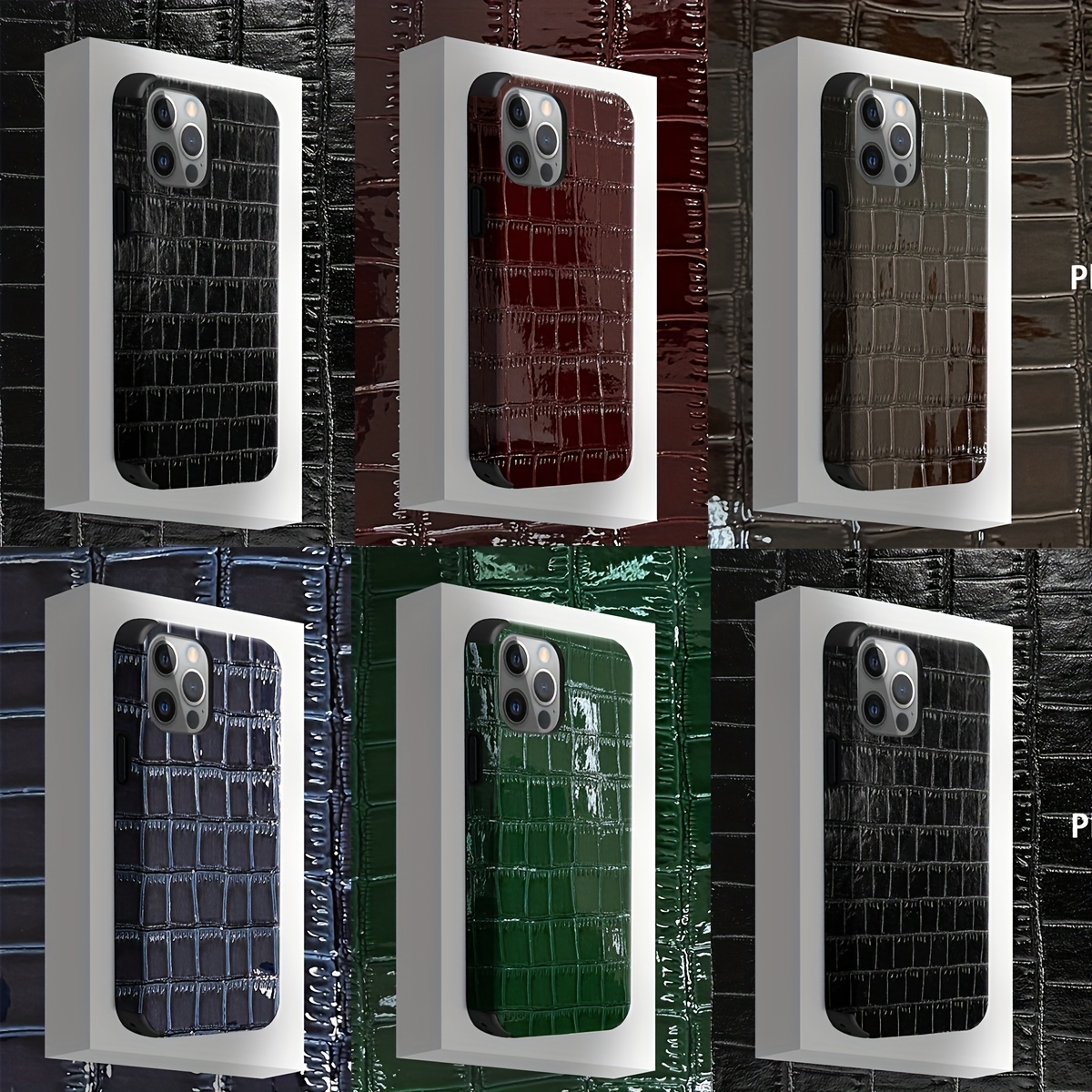 1pc of Glossy Crocodile Pattern Phone Case with Animal Design, Mirror Finish, Made of Synthetic Faux Leather, Shockproof And Sound-Transparent Design, Suitable for Iphone 17, Apple 16 Pro Max, for Iphone 11/12 Pro/13/14 Plus/15 Pro Max