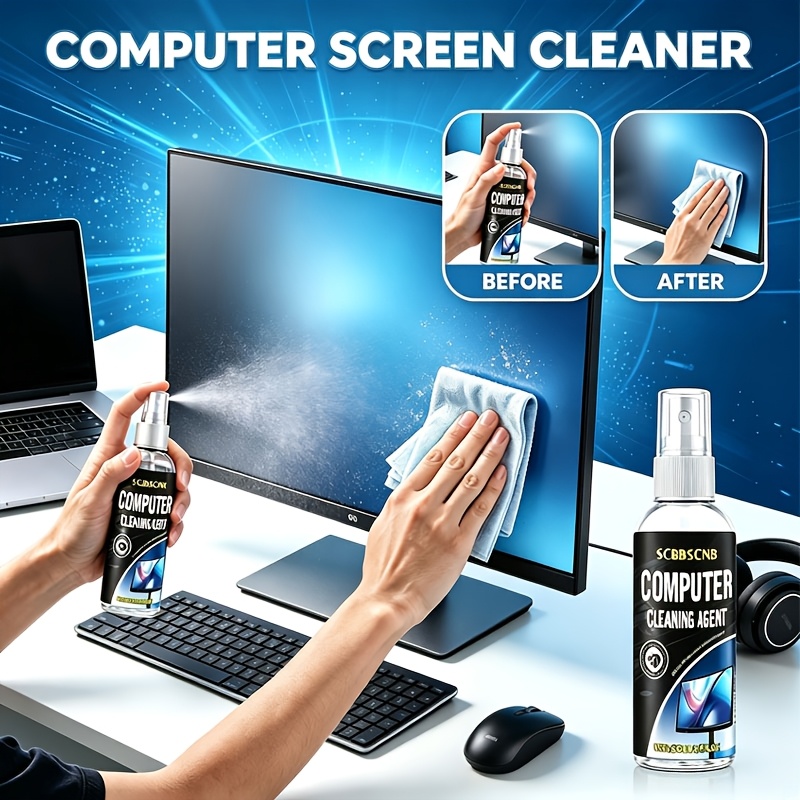 2.03oz Computer Cleaner - Cleans Computer Screens, Restores Gloss, and Gives Them a Fresh Look. Suitable for Cleaning Computer Screens, Keyboards, Phones, TVs, and Car Screens