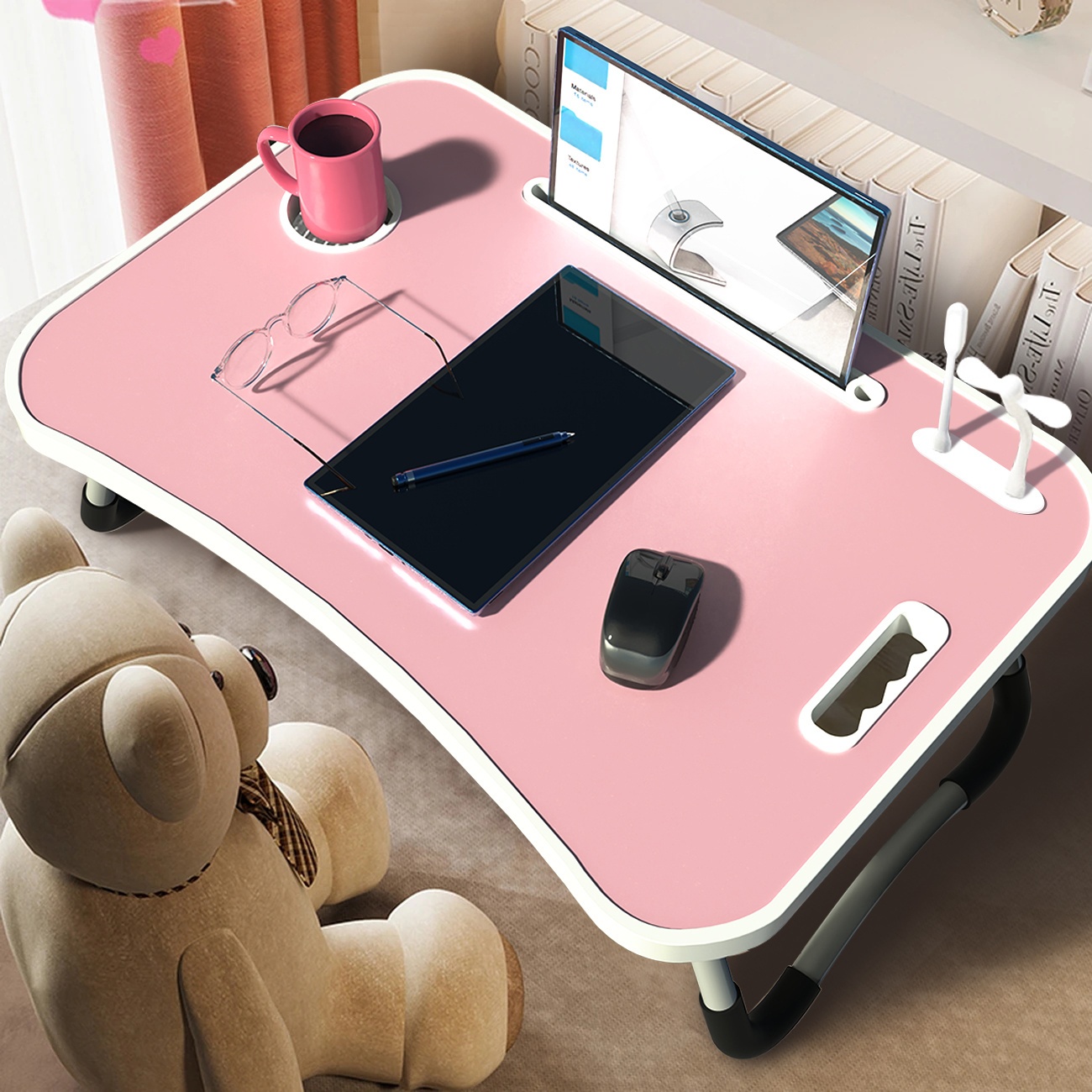 Extra Large Portable Laptop Folding Desk - Study Table, Sturdy and Durable, Ideal for Reading, Writing, and Eating on Beds, Sofas, and Floors. Multi-functional Tray Stand, Bed Table, Laptop Desk, No Assembly Required, Perfect Holiday Gift - Image 7