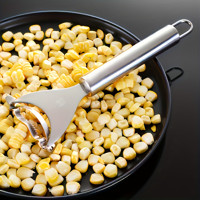 A Stainless Steel Corn Peeler, a Kitchen Gadget for Removing Corn Husks, And a Corn Kernel Separator
