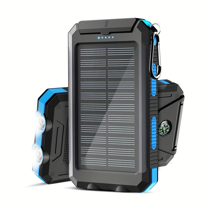 20000Mah Solar Power Bank, Solar Charger, Outdoor High-Capacity Battery Pack, Usb/Usb-C/Micro USB, Compatible with All Phones, Fast Charging, Dual LED Flashlight Compatible with Outdoor And Camping, Compass And Backpack Hook, Portable Power Bank - Image 7