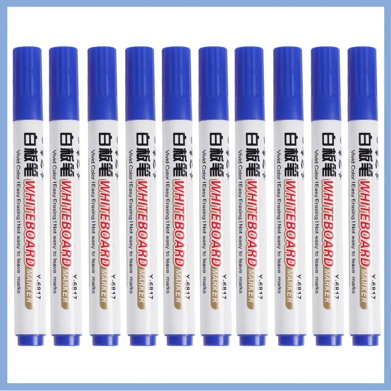 10 Erasable Whiteboard Pens, Large Capacity, for Teachers, Blackboard, Drawing Board, Black And Colored, Easy to Erase - Image 4