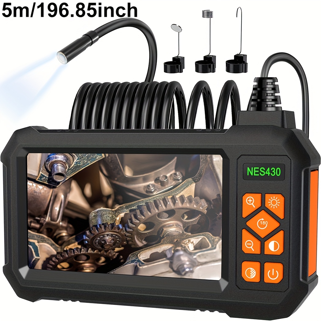 1pc 1/5/10/20M Inspection Endoscope Camera with Light, 1080P HD Borescope Camera with Light, 4.3" IPS Screen, IP67 Sewer Camera Borescope, Semi-Rigid Cord Drain Pipe Camera Cool Gadgets Tool - Image 5