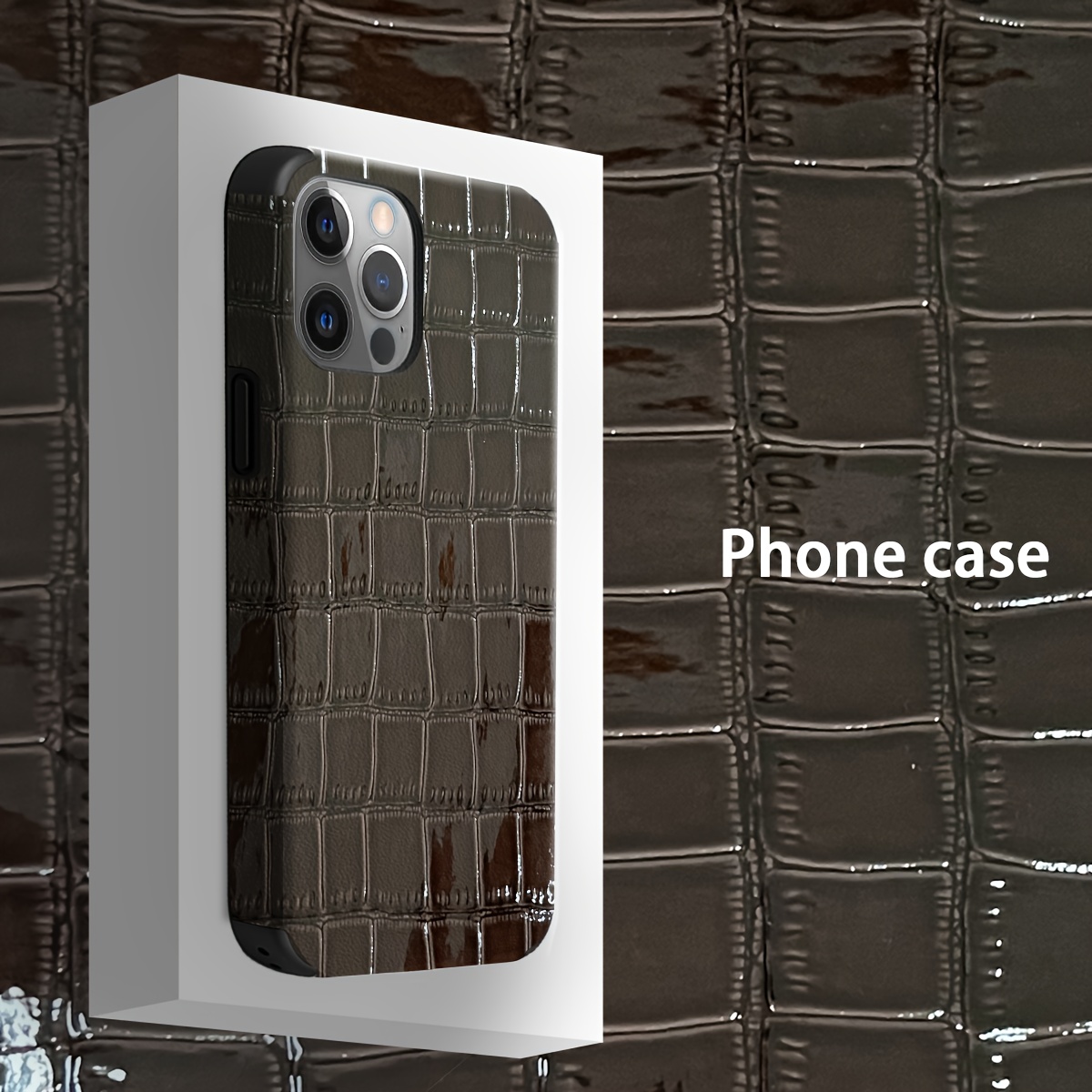 1pc of Glossy Crocodile Pattern Phone Case with Animal Design, Mirror Finish, Made of Synthetic Faux Leather, Shockproof And Sound-Transparent Design, Suitable for Iphone 17, Apple 16 Pro Max, for Iphone 11/12 Pro/13/14 Plus/15 Pro Max - Image 11