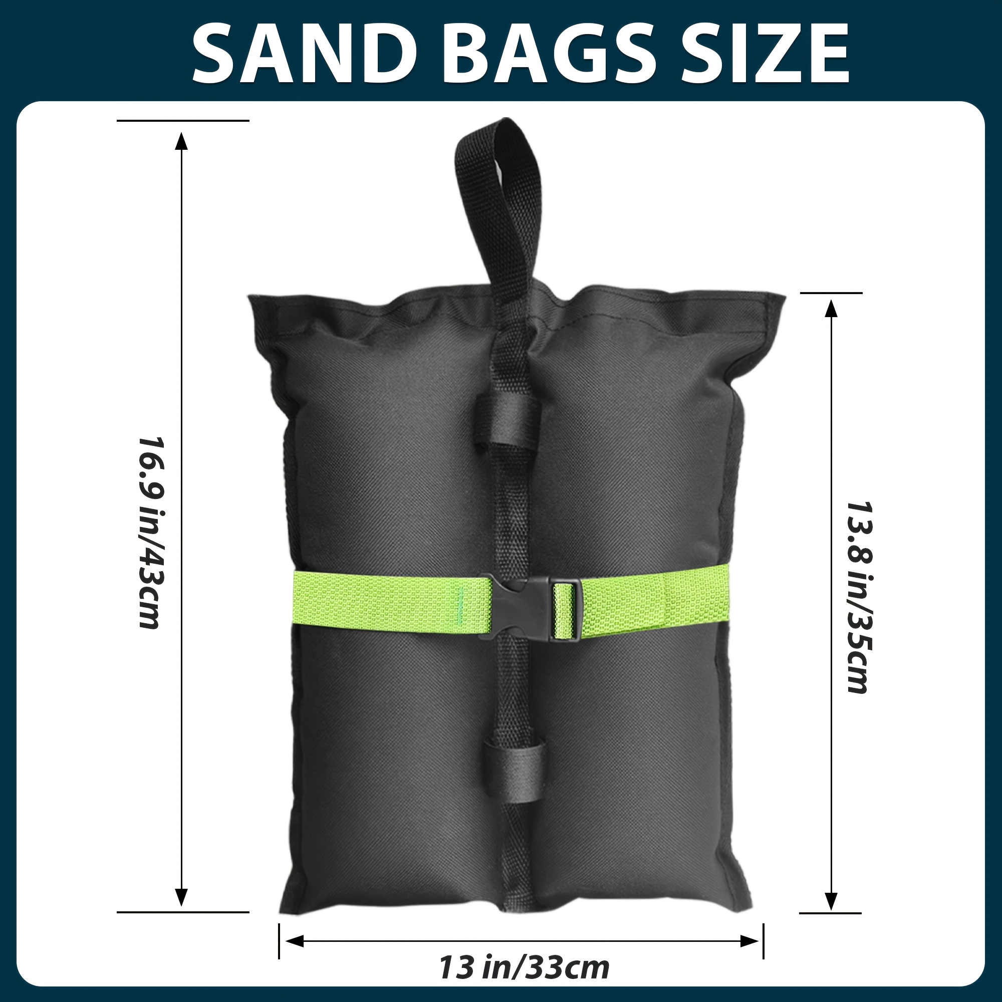 4pcs Heavy Duty Gazebo Weights Suitable for Pop Up Tents, Patio Umbrellas, Trampoline Canopy & Sand Bags - 600D PVC Sand Fillable Bags for Outdoor Stability, Windproof Anchors for Sun Shelter, Tent, for Use (No Revision)