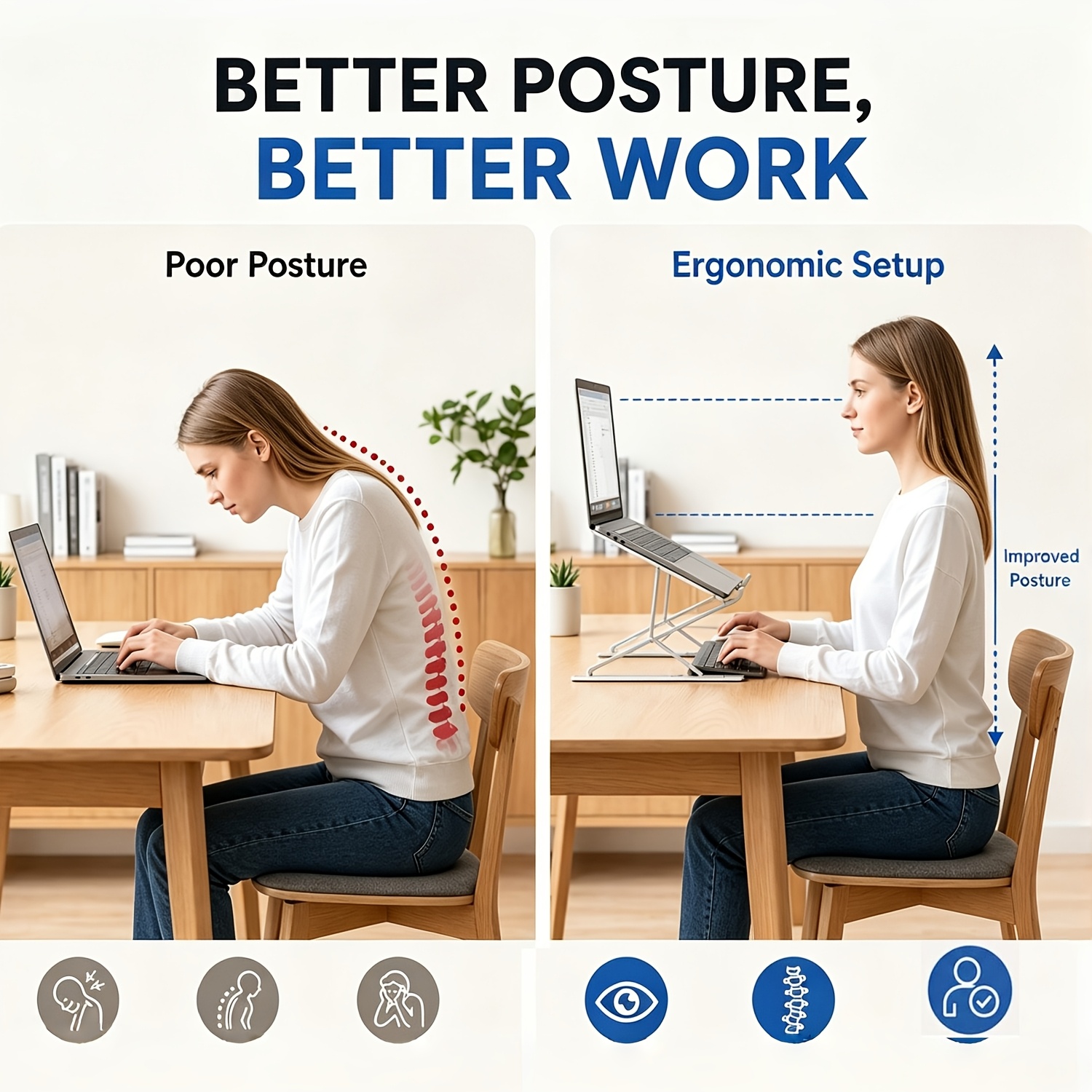 Metal Dual-Layer Laptop Stand, Foldable Portable Height Adjustable Notebook Riser Holder, Ergonomic Cooling Elevated Base Compatible with 10-15 Inch Laptops