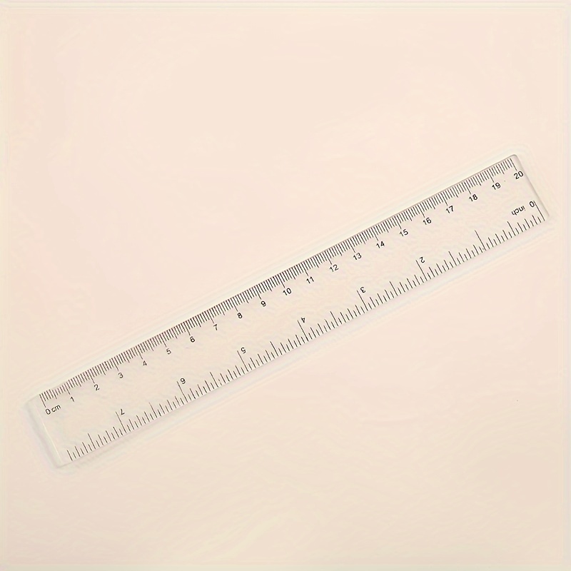 5pcs Set of Bright Color Transparent Plastic Rulers - Precise 8-Inch Measuring Tools for Students, Office, and Home Use - Durable, Easy-to-Read, Space-Saving Design