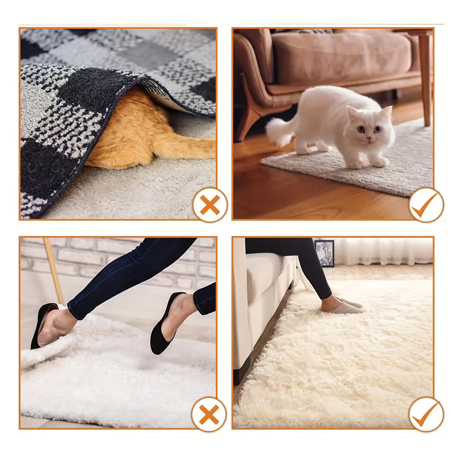 12/24pcs of Reusable, Non-Marking Carpet Anti-Slip Stickers, Suitable for Carpets, Bed Sheets, Mattresses, Sofa Cushions, And Other Items That Need to Be Secured to Prevent Slipping. This Washable Adhesive Tape Is Ideal for Area Rugs