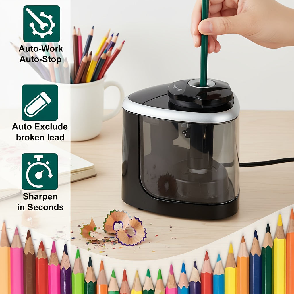 Electric Pencil Sharpener — Quickly Sharpens Pencils in Seconds, Automatically Stops to Prevent Lead Breakage, Battery-powered, Portable Perfect Desk Stationery Tool. Electric Pencil Sharpener/back-to-school Electric Sharpener - Suitable for Travel