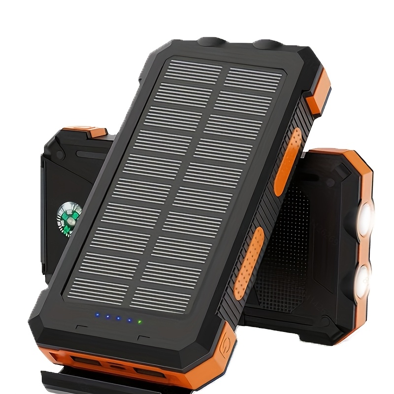 10000/20000Mah Solar Power Bank, External Backup Battery Pack with USB C Input/Output/Led Flashlight, Compatible with Samsung, Ipad, Suitable for Outdoor And Camping Quick Charger with Dual USB Ports, Built-In LED And Compass, Compatible with All - Image 10