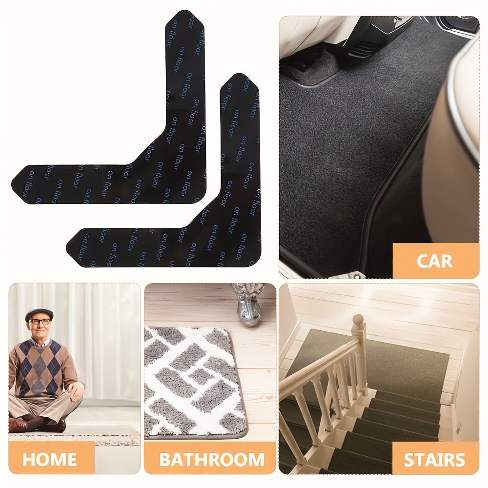 12/24pcs of Reusable, Non-Marking Carpet Anti-Slip Stickers, Suitable for Carpets, Bed Sheets, Mattresses, Sofa Cushions, And Other Items That Need to Be Secured to Prevent Slipping. This Washable Adhesive Tape Is Ideal for Area Rugs