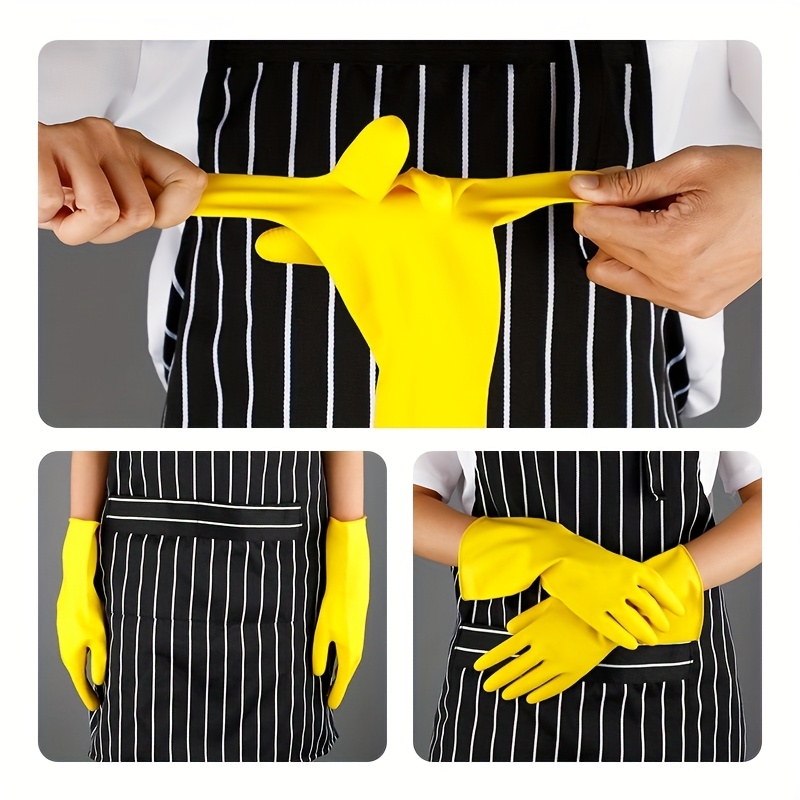 8 Yellow Dishwashing Gloves Comfortable And Durable, Very Suitable for Kitchen, Bathroom And Outdoor Cleaning, Very Suitable for Efficient Dishwashing And Surface Cleaning, Dishwashing Gloves | Yellow