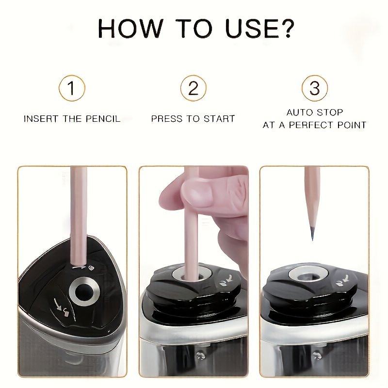 Electric Pencil Sharpener — Quickly Sharpens Pencils in Seconds, Automatically Stops to Prevent Lead Breakage, Battery-powered, Portable Perfect Desk Stationery Tool. Electric Pencil Sharpener/back-to-school Electric Sharpener - Suitable for Travel