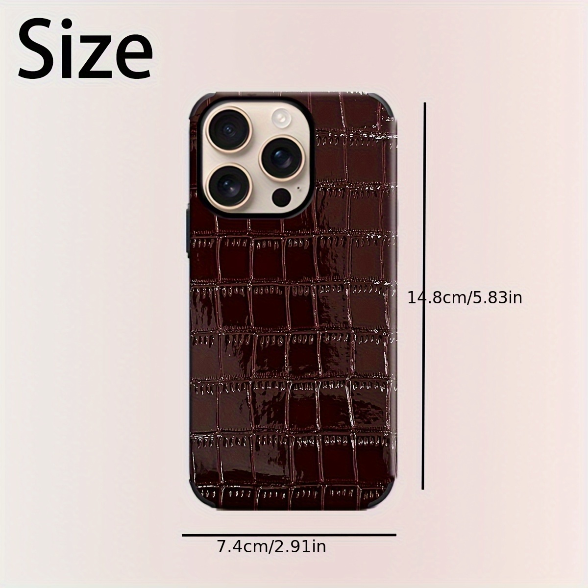 1pc of Glossy Crocodile Pattern Phone Case with Animal Design, Mirror Finish, Made of Synthetic Faux Leather, Shockproof And Sound-Transparent Design, Suitable for Iphone 17, Apple 16 Pro Max, for Iphone 11/12 Pro/13/14 Plus/15 Pro Max