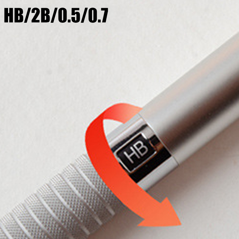 Creative Fine Writing Tools 0.5/0.7mm Semi Metal Automatic Pencil Set with A Retractable Pen That Is Not Easily Broken, Suitable for Sketching, Painting, and Office Stationery