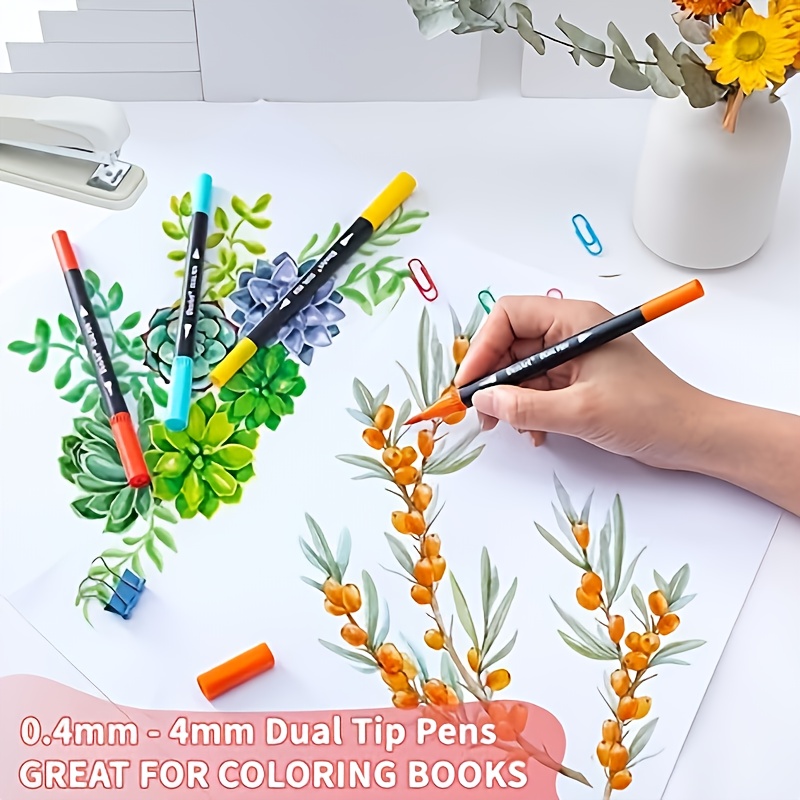 [Pen Set] Double-headed Art Pen Set - Quick-drying, Mixed Colors, for Professional Art Use - Perfect Gift for Christmas, Halloween, Easter