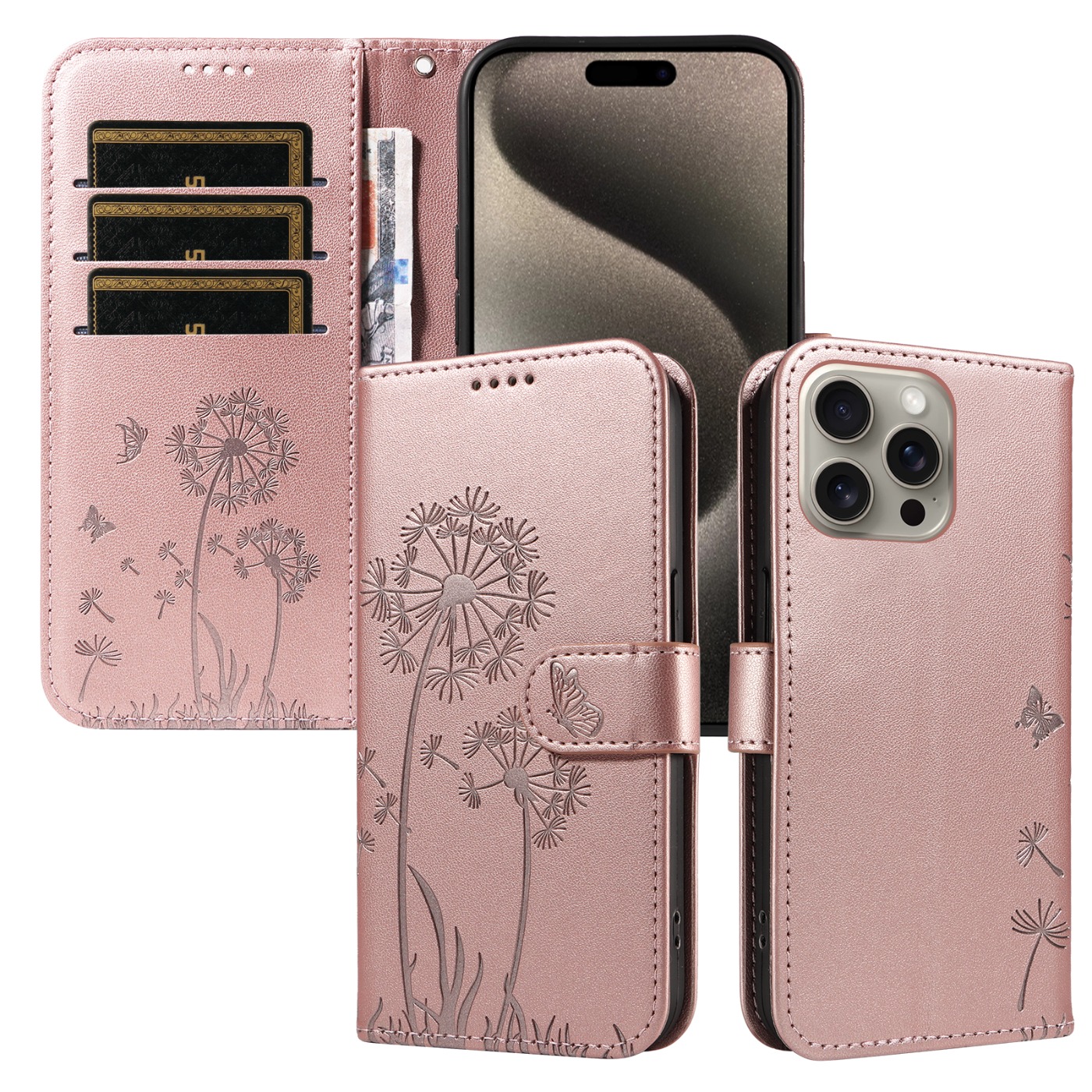 Magnetic Wallet Case Phone Case with Garden Floral Design, Compatible with iPhone 17/16/15/14/13/12/11/7/8 Full Series, Pro Max/Plus/Pro/Mini and XS Max/XR/X/XS, with Adjustable Strap and Card Slot, Unisex - Image 40