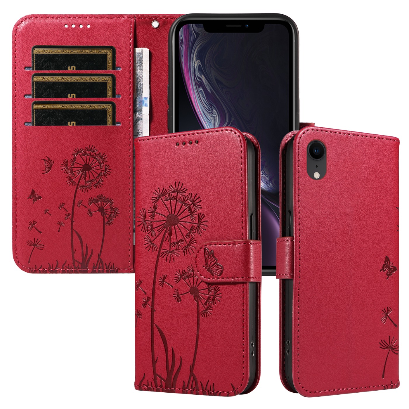 Magnetic Wallet Case Phone Case with Garden Floral Design, Compatible with iPhone 17/16/15/14/13/12/11/7/8 Full Series, Pro Max/Plus/Pro/Mini and XS Max/XR/X/XS, with Adjustable Strap and Card Slot, Unisex - Image 72
