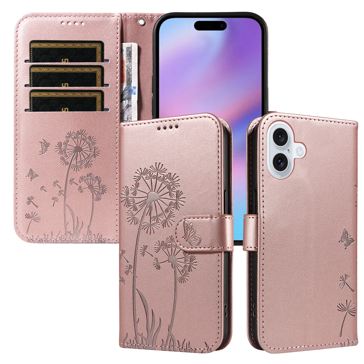 Magnetic Wallet Case Phone Case with Garden Floral Design, Compatible with iPhone 17/16/15/14/13/12/11/7/8 Full Series, Pro Max/Plus/Pro/Mini and XS Max/XR/X/XS, with Adjustable Strap and Card Slot, Unisex - Image 22