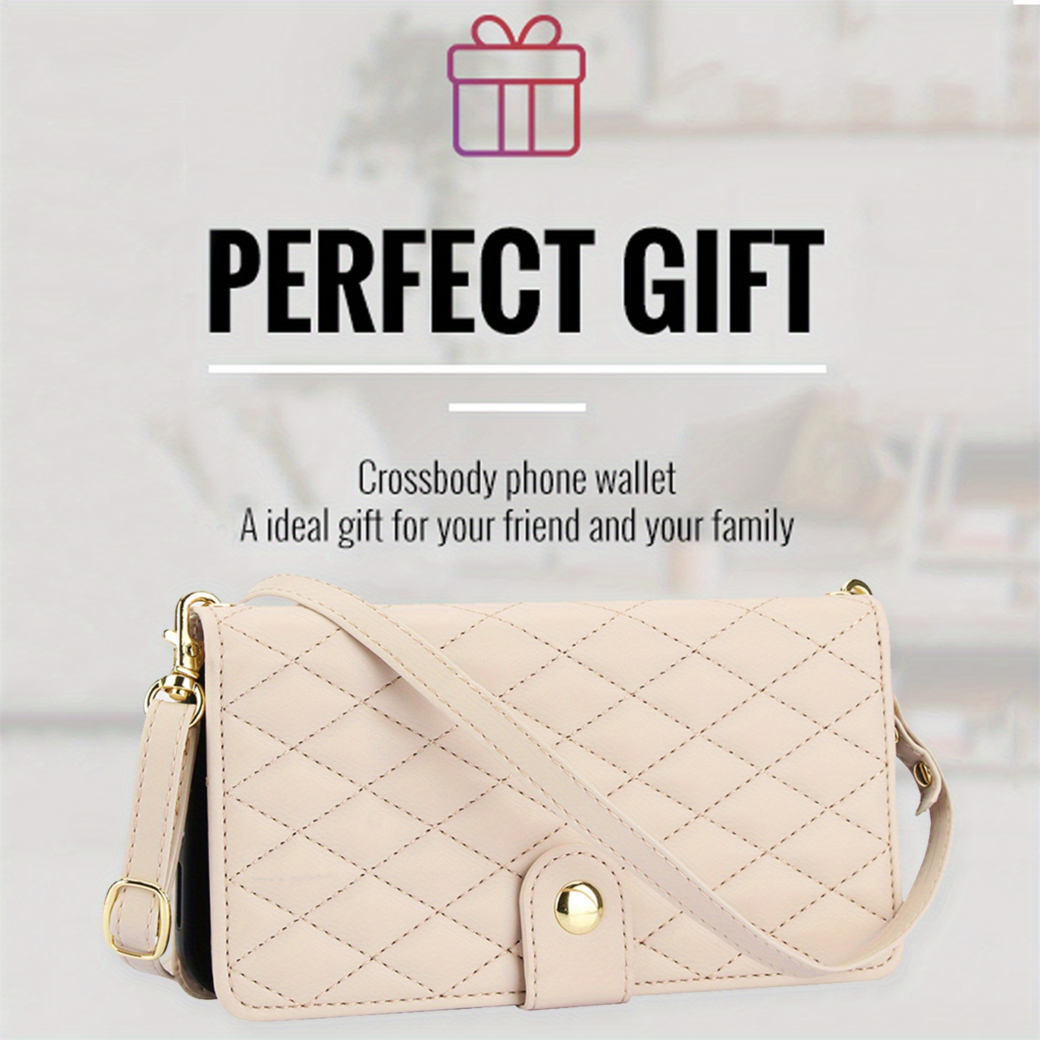 Wallet Case for iPhone 17/ 16e/ 16/ 15/ 14/ 13/ 12/ 11 Pro Max/ XR/ X/ XS/ XS Max/ 16 Plus/ 12 Mini/ 13 Mini/ SE 2020/ SE 2022/ Air 2025, Adjustable Crossbody Zipper Purse Case Card Holder with Kickstand Detachable Wrist Strap, Flip Folio Case