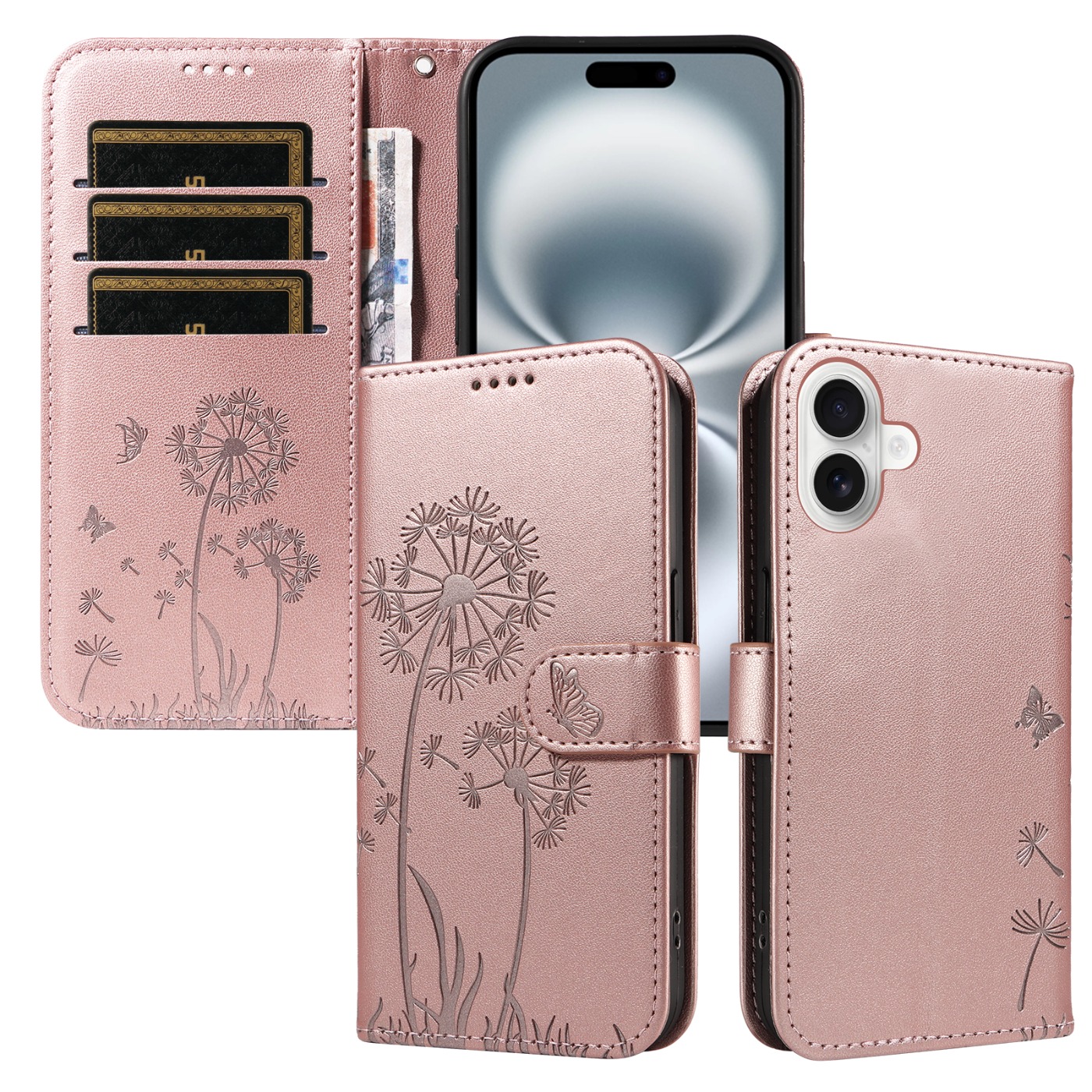 Magnetic Wallet Case Phone Case with Garden Floral Design, Compatible with iPhone 17/16/15/14/13/12/11/7/8 Full Series, Pro Max/Plus/Pro/Mini and XS Max/XR/X/XS, with Adjustable Strap and Card Slot, Unisex - Image 28