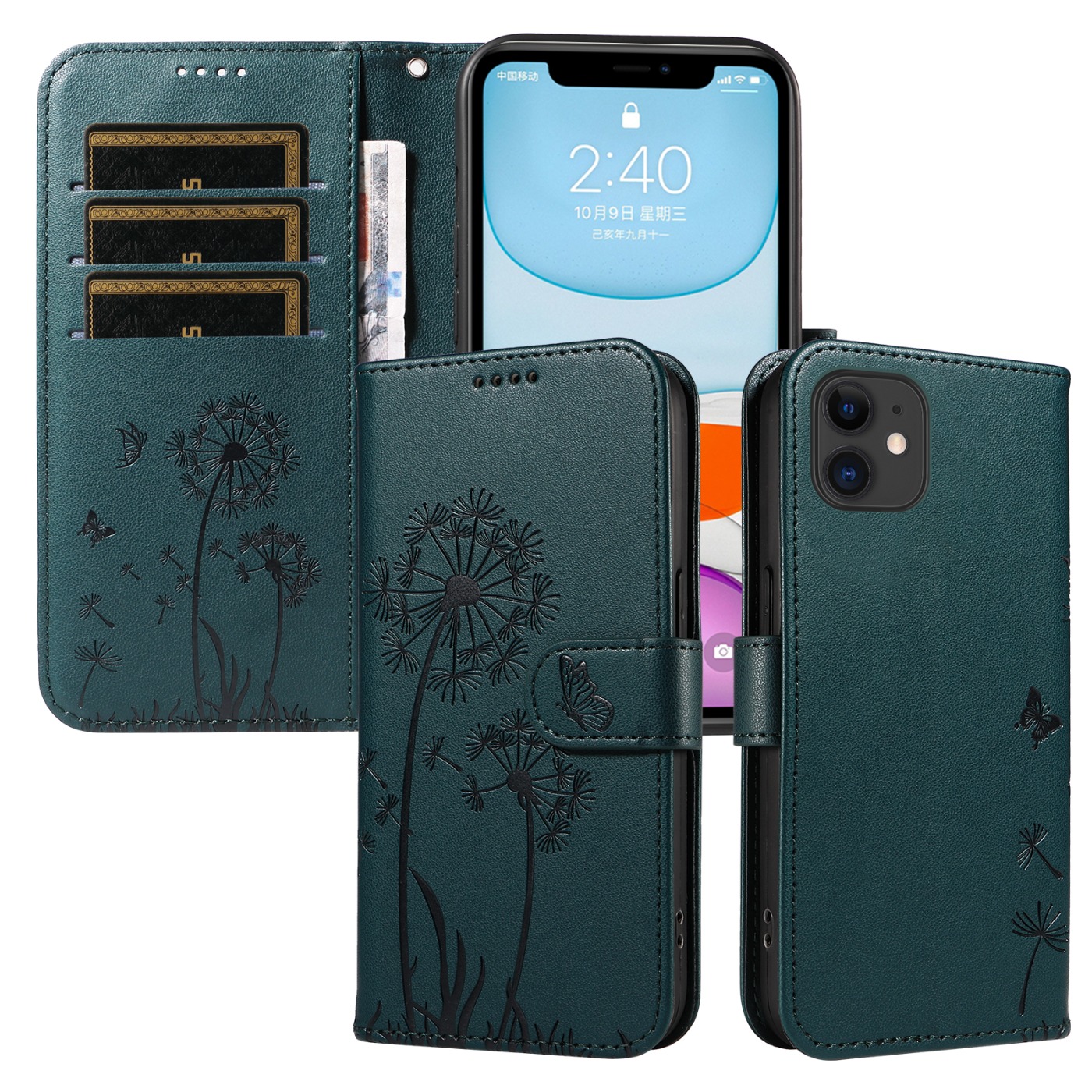 Magnetic Wallet Case Phone Case with Garden Floral Design, Compatible with iPhone 17/16/15/14/13/12/11/7/8 Full Series, Pro Max/Plus/Pro/Mini and XS Max/XR/X/XS, with Adjustable Strap and Card Slot, Unisex - Image 62