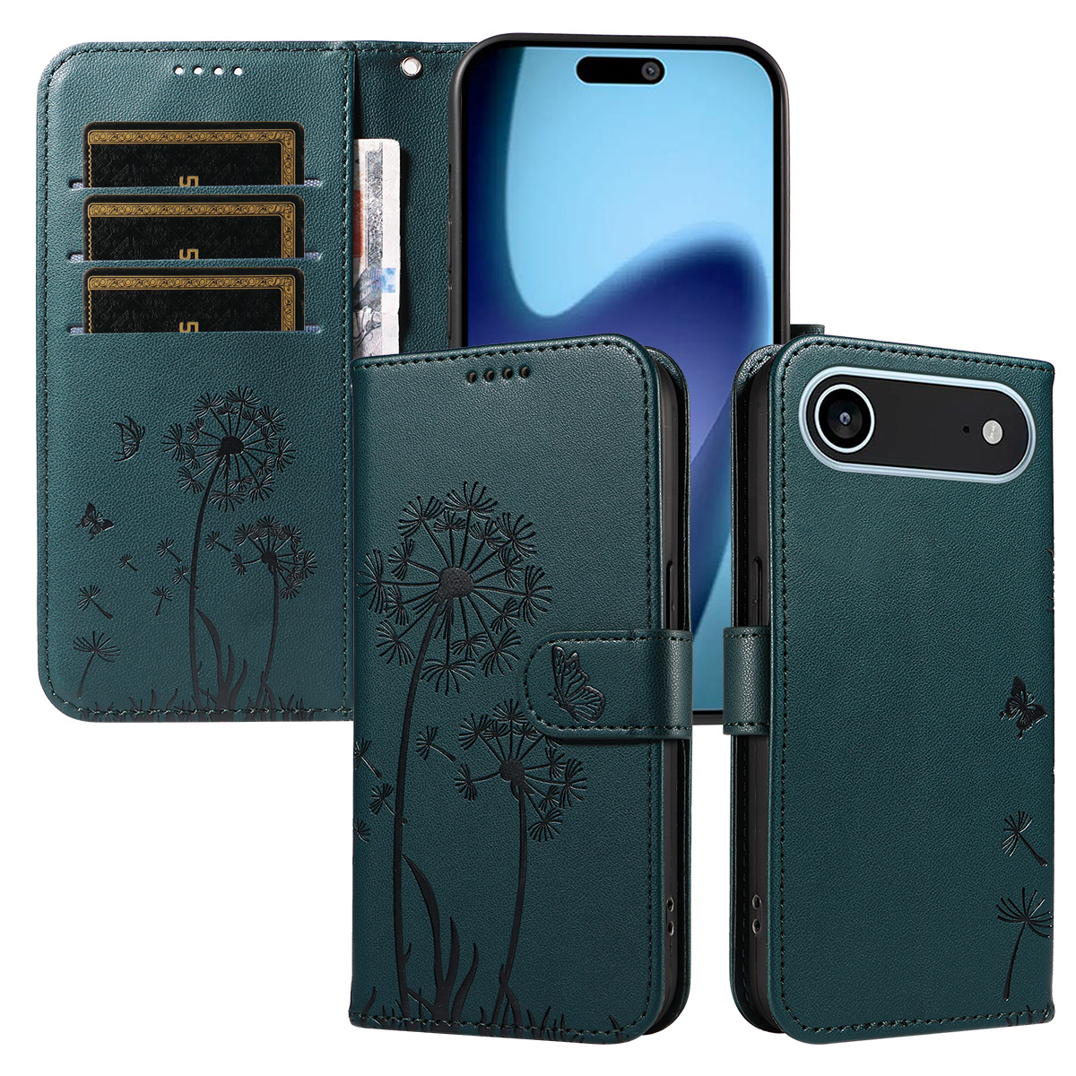 Magnetic Wallet Case Phone Case with Garden Floral Design, Compatible with iPhone 17/16/15/14/13/12/11/7/8 Full Series, Pro Max/Plus/Pro/Mini and XS Max/XR/X/XS, with Adjustable Strap and Card Slot, Unisex - Image 19
