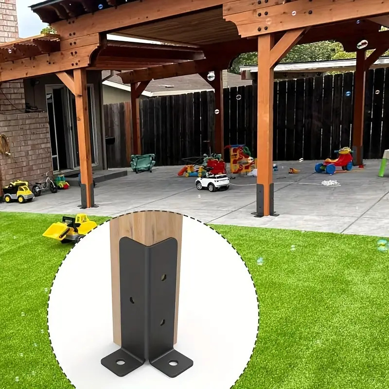 Adjustable Deck Post Anchor Bracket 2-Pack for 1.5X1.5-2X2-2X4-4X4 Posts Heavy Duty Metal Support Wood Fence And Gazebo, Easy Installation, Space Saving Design, Suitable for Gift Giving - Image 7