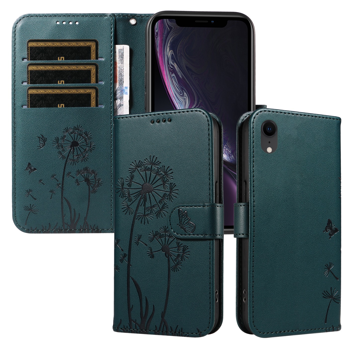Magnetic Wallet Case Phone Case with Garden Floral Design, Compatible with iPhone 17/16/15/14/13/12/11/7/8 Full Series, Pro Max/Plus/Pro/Mini and XS Max/XR/X/XS, with Adjustable Strap and Card Slot, Unisex - Image 74