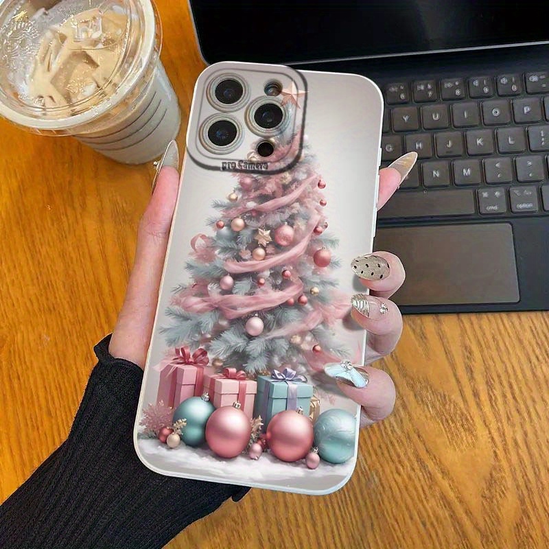 New Elegant - Premium Pink Christmas Tree - Creative Hot-Selling Phone Case - Compatible with iPhone 17 Air/17/16e/7/8/XR/XS/X/11/12/13/14/15/16/Pro/Pro Max/Plus - Shockproof Full Protection Phone Case/Printed Phone Case/UV Phone Case/New Phone Case - Gift - Image 4
