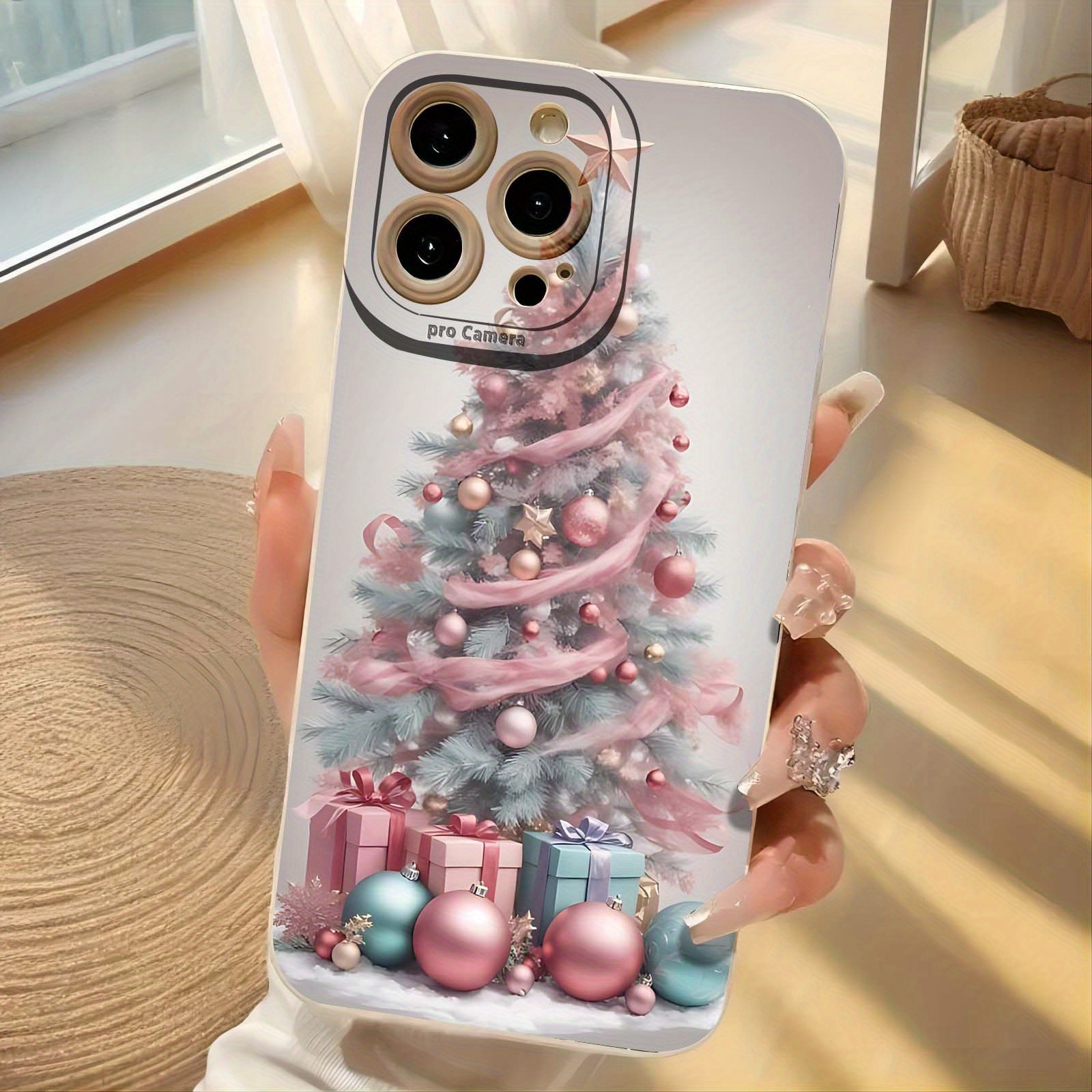 New Elegant - Premium Pink Christmas Tree - Creative Hot-Selling Phone Case - Compatible with iPhone 17 Air/17/16e/7/8/XR/XS/X/11/12/13/14/15/16/Pro/Pro Max/Plus - Shockproof Full Protection Phone Case/Printed Phone Case/UV Phone Case/New Phone Case - Gift - Image 3